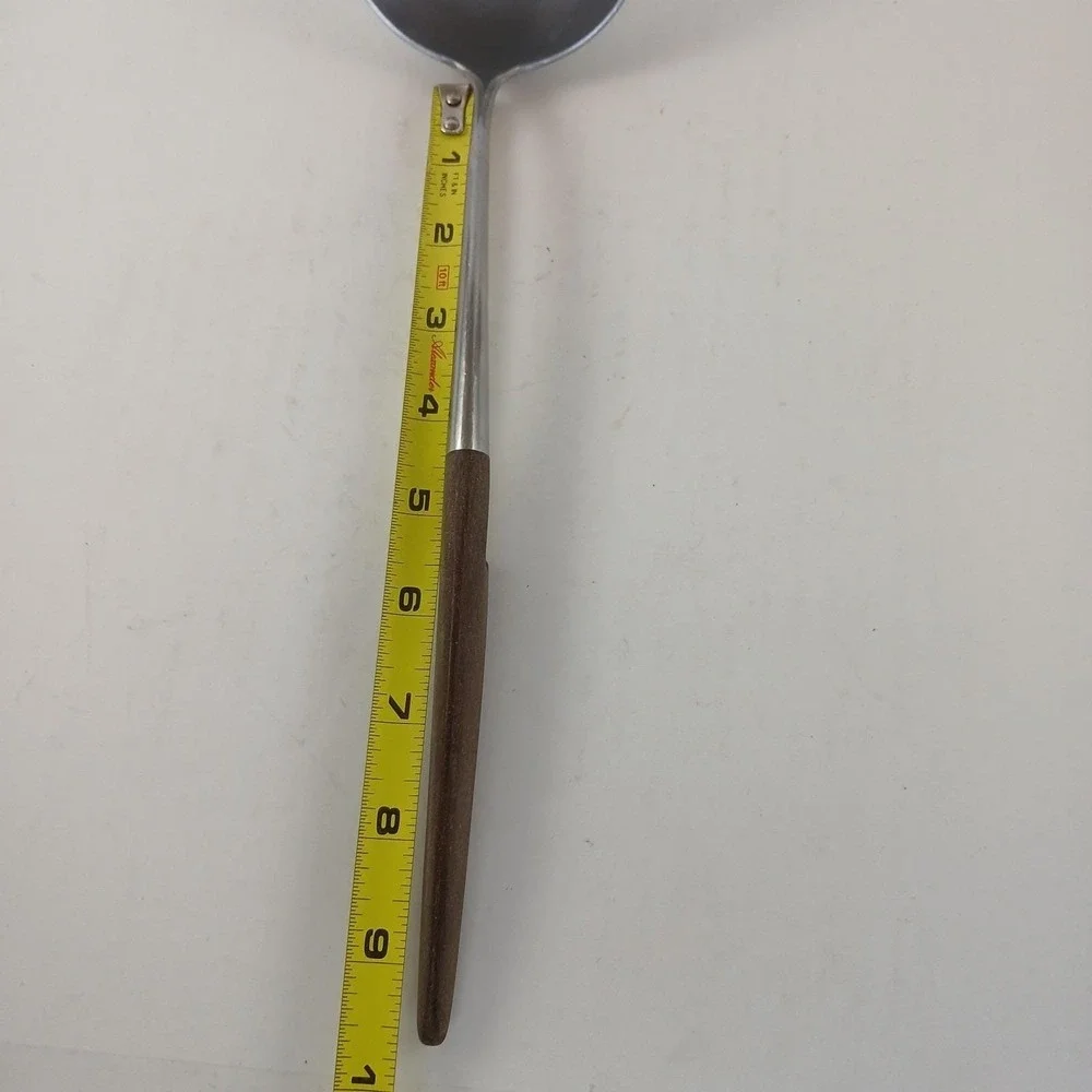Vintage Ekco Soup Ladle Stainless w/Wooden Handle 9.5